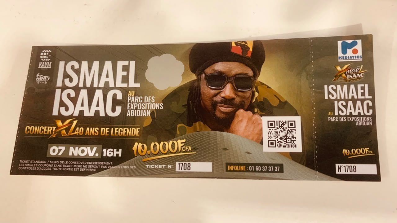 Le ticket officiel du concert
